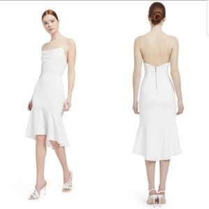 Alice + Olivia Adrina Cowl Neck Midi Dress